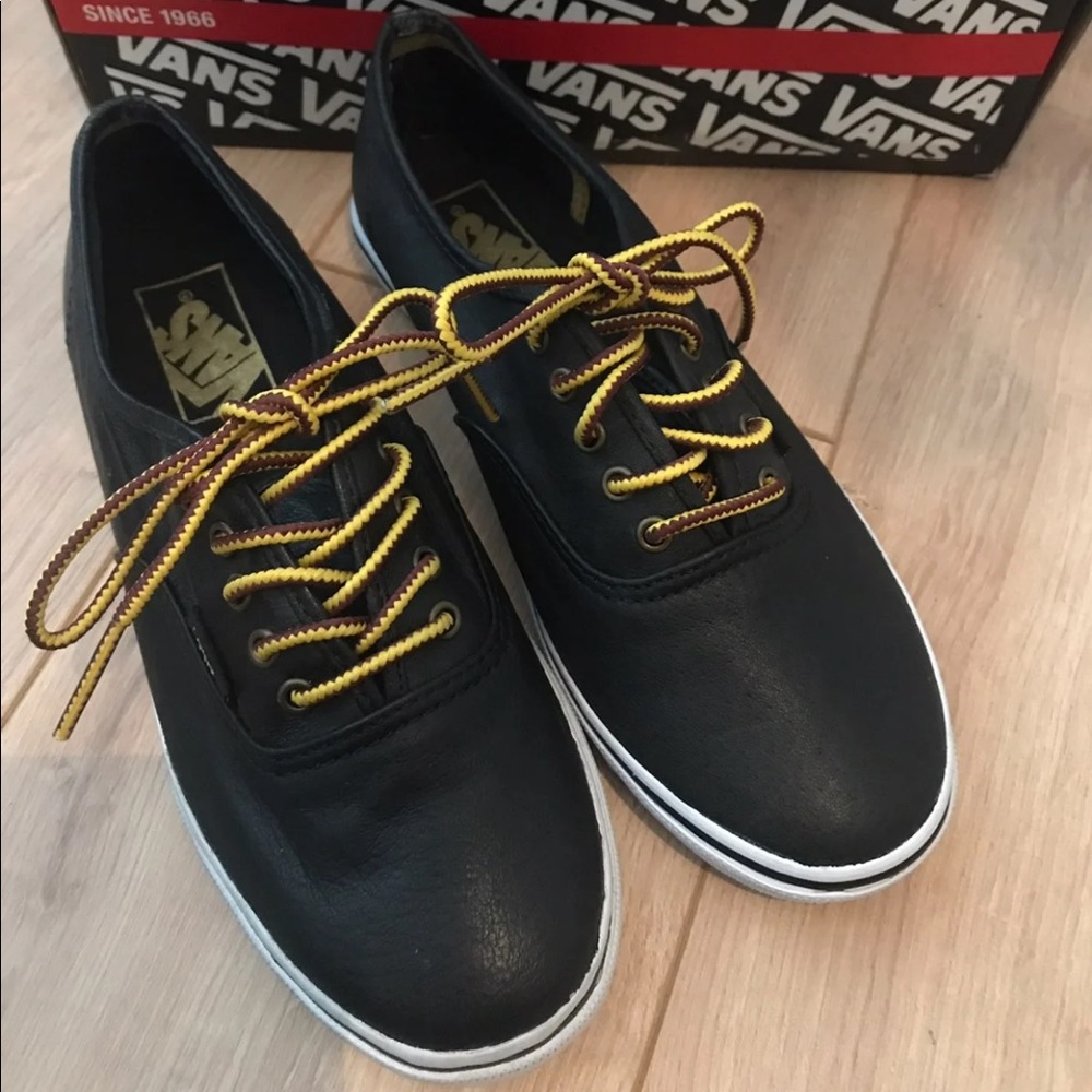Vans Black Leather Sneaker
